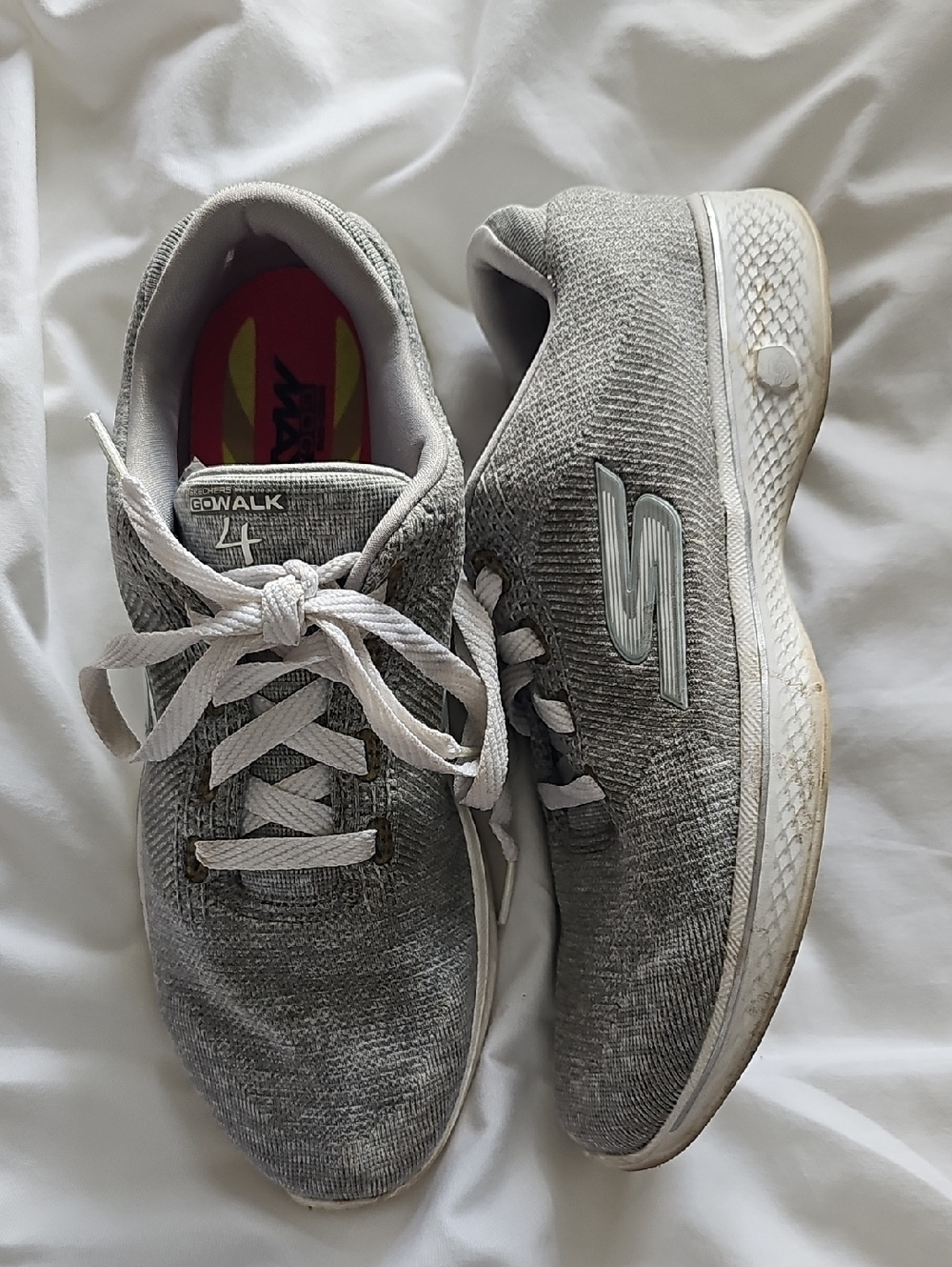 Skechers Gray and White Go Walk Women's Athletic Sneakers